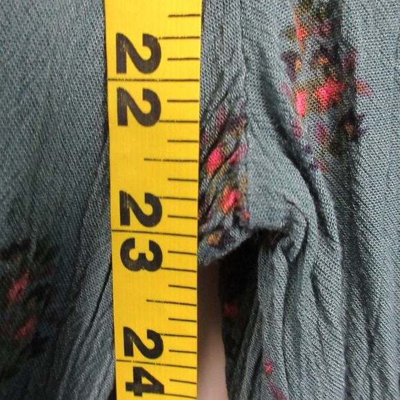 Natural Life Jumpsuit Women S Green Blue Floral Wide Leg Rayon Tank Casual 358 - Picture 8 of 11